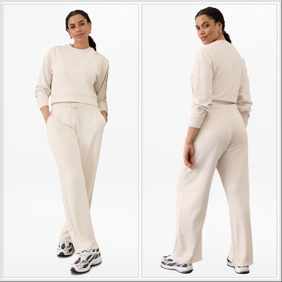 Athleta Seasoft Mid Rise Straight Pant in Bone Medium EUC - Picture 1 of 8